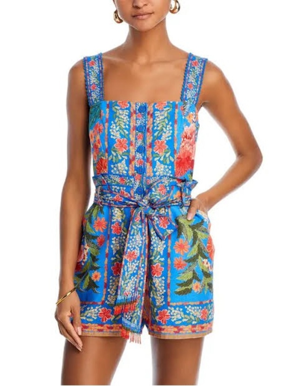 FARM Rio Blue Garden Print Floral Romper